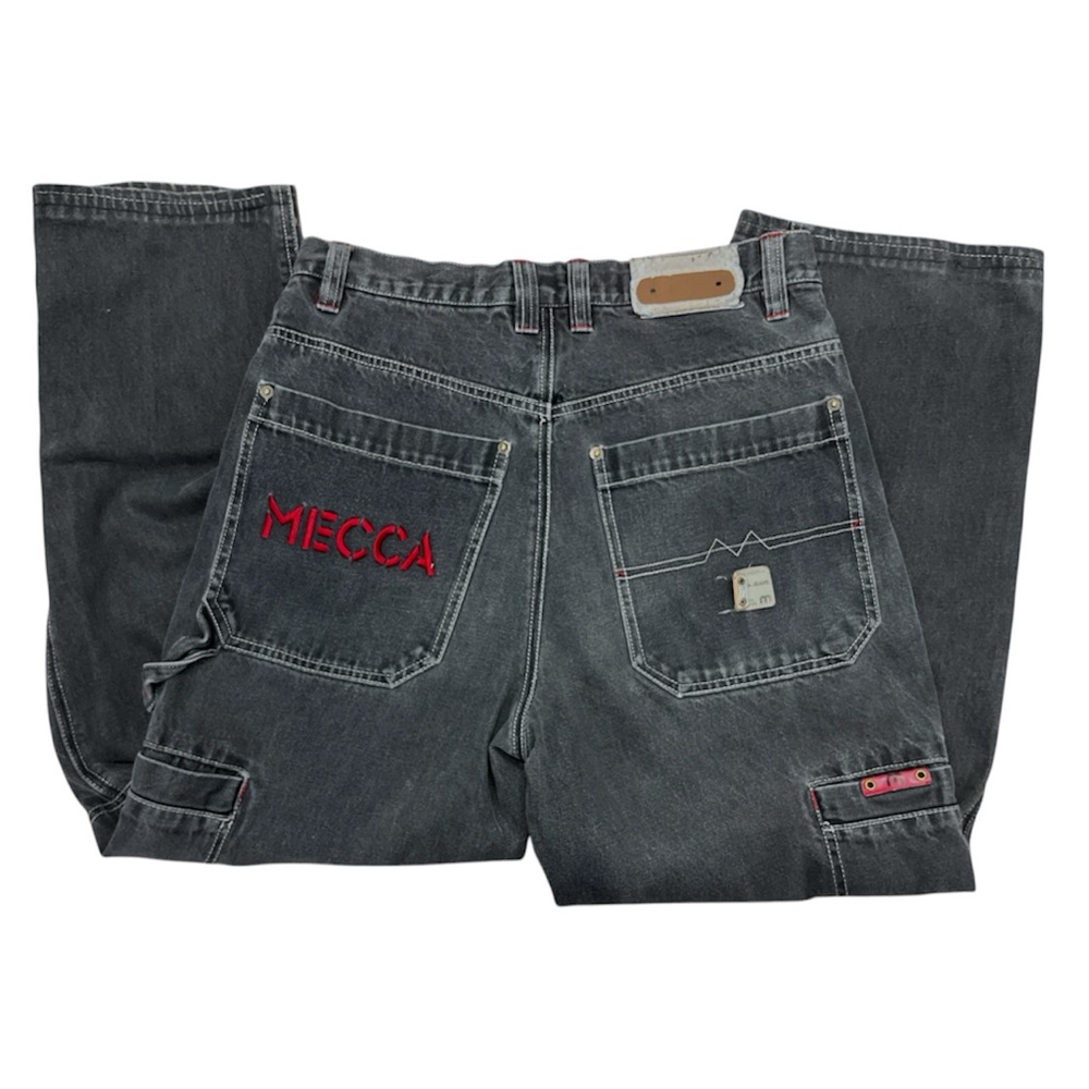 SOLD Grey and Red Cargo Mecca Jeans